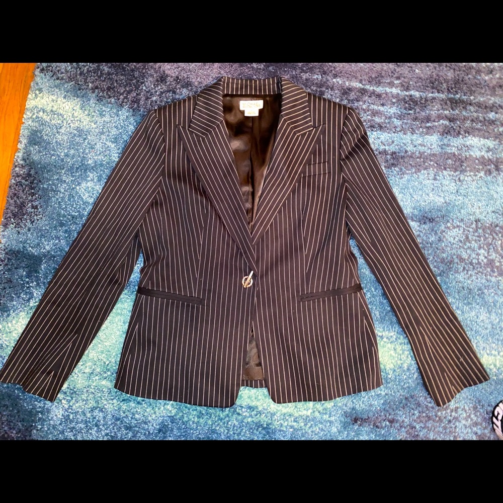 Michael Kors Pinstripe Peak-label Striped Blazer